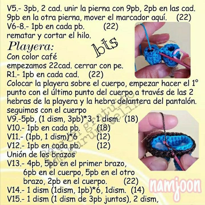 Patrón de Amigurumi Gratis de RM de BTS por Amigurumitelin