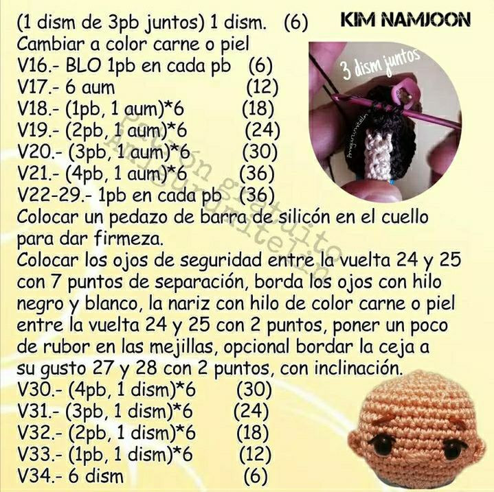 Patrón de Amigurumi Gratis de RM de BTS por Amigurumitelin