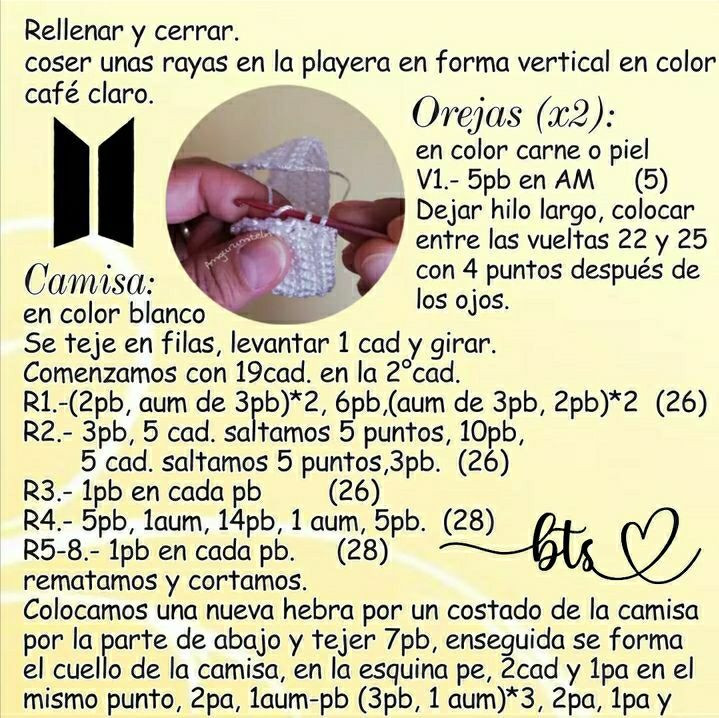 Patrón de Amigurumi Gratis de RM de BTS por Amigurumitelin