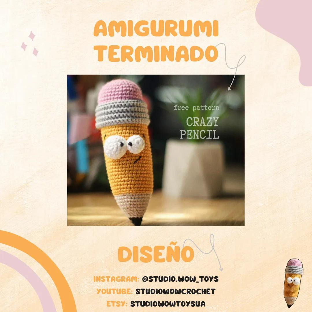 Patrón de Amigurumi Lápiz Gratis para Tejer