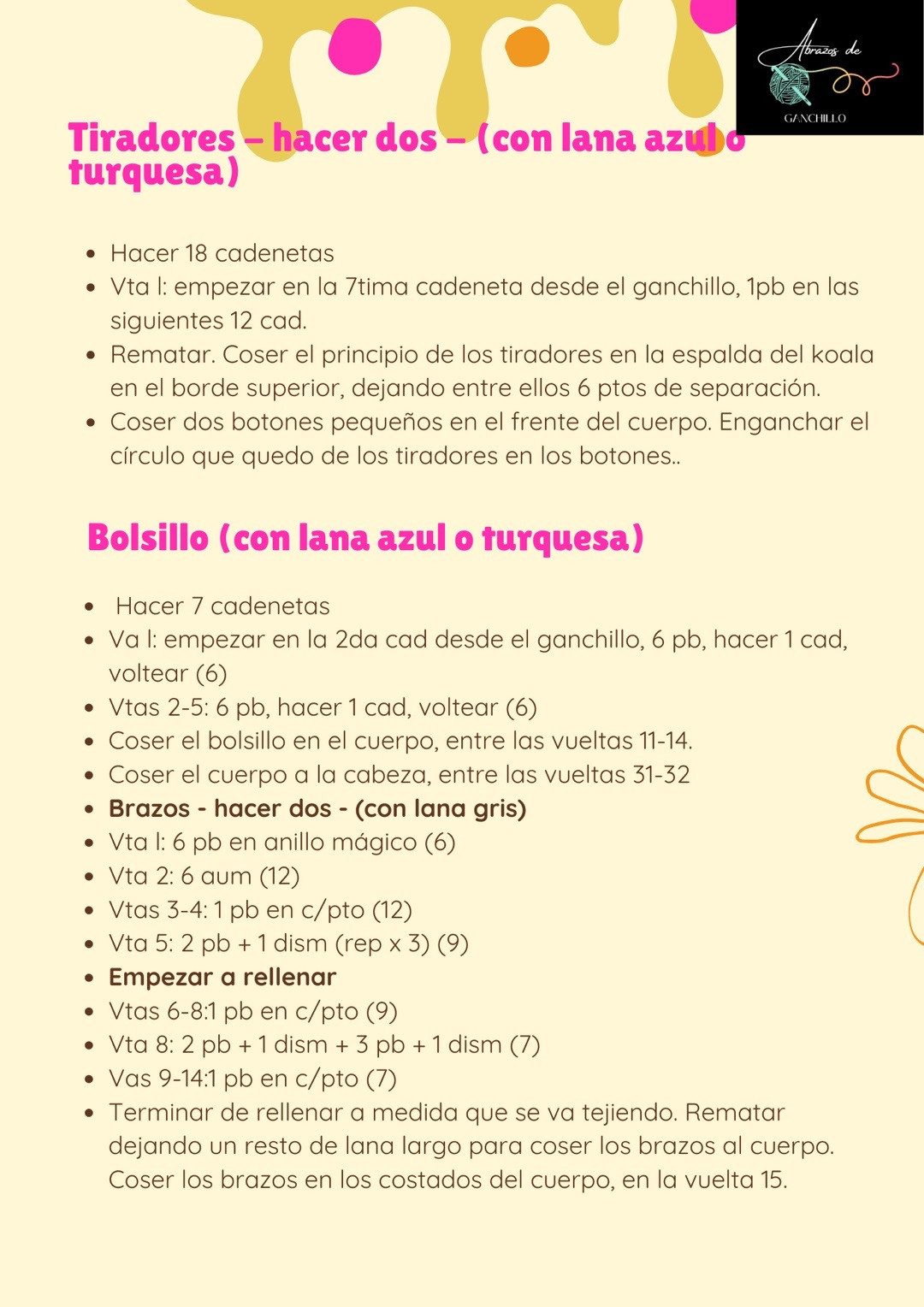 Patrón de Amigurumi: Tierno Oso Koala con Detalles Florales