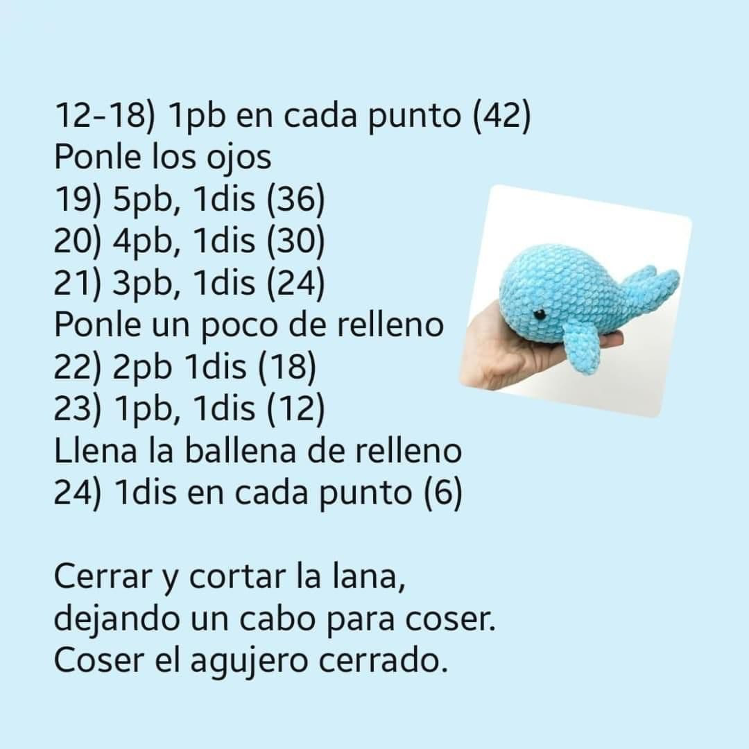 Patrón de ballena de ganchillo fácil y gratuito para principiantes