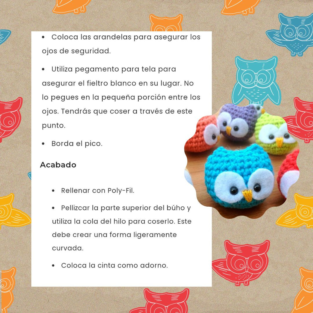 Patrón de Búhos Amigurumi: Fácil y Colorido