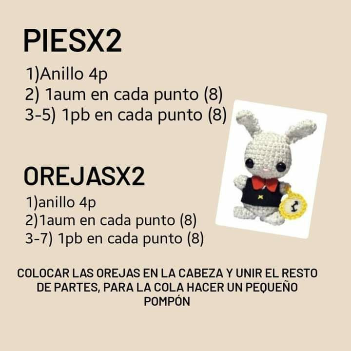 Patrón de conejo blanco de Alicia en crochet