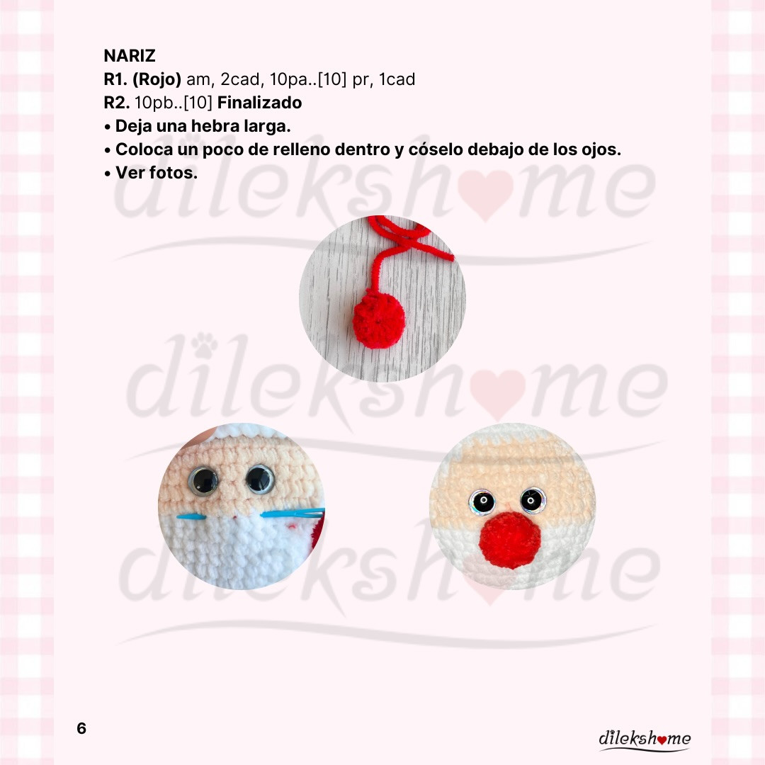 Patrón de Crochet de Papá Noel Gratis y Fácil de Seguir