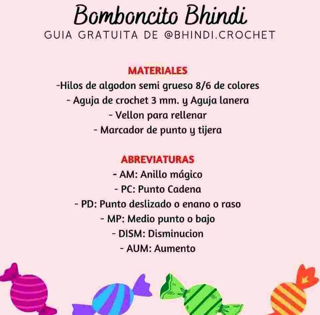Patrón de crochet gratis: dulces coloridos para noviembre