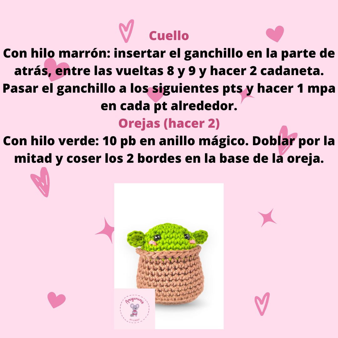 Patrón de crochet para crear un adorable Baby Yoda amigurumi