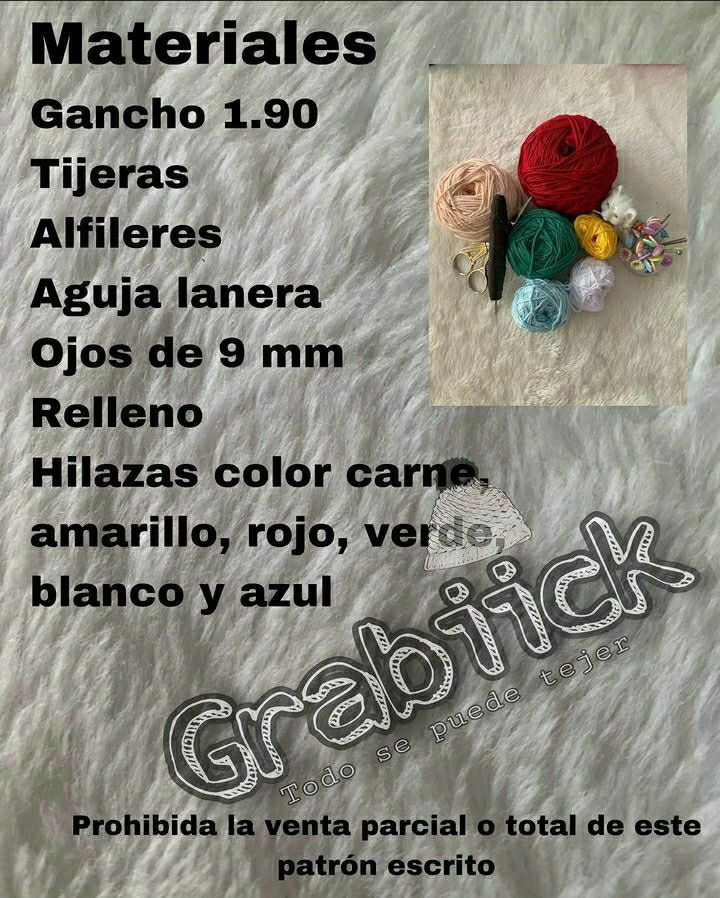 Patrón de crochet para muñeco con cabello rizado y abrigo colorido