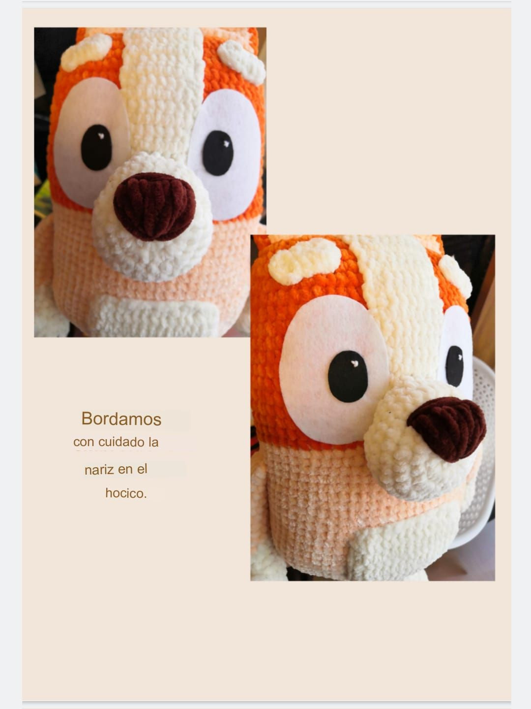 Patrón de crochet para muñecos Azul y Bingo