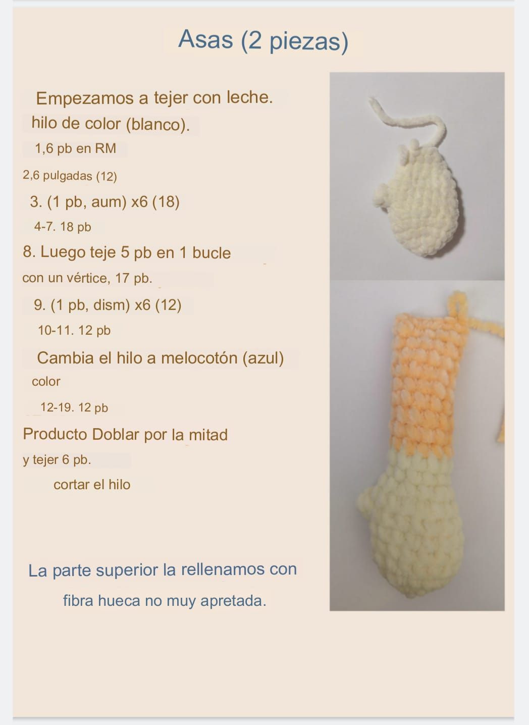 Patrón de crochet para muñecos Azul y Bingo