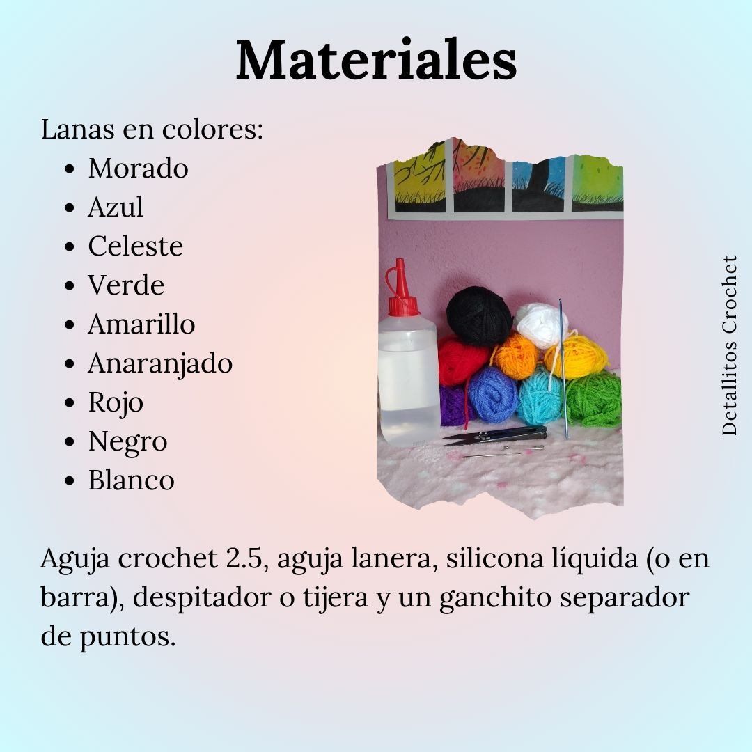 Patrón de cubre lapicero arcoíris en crochet, fácil y divertido