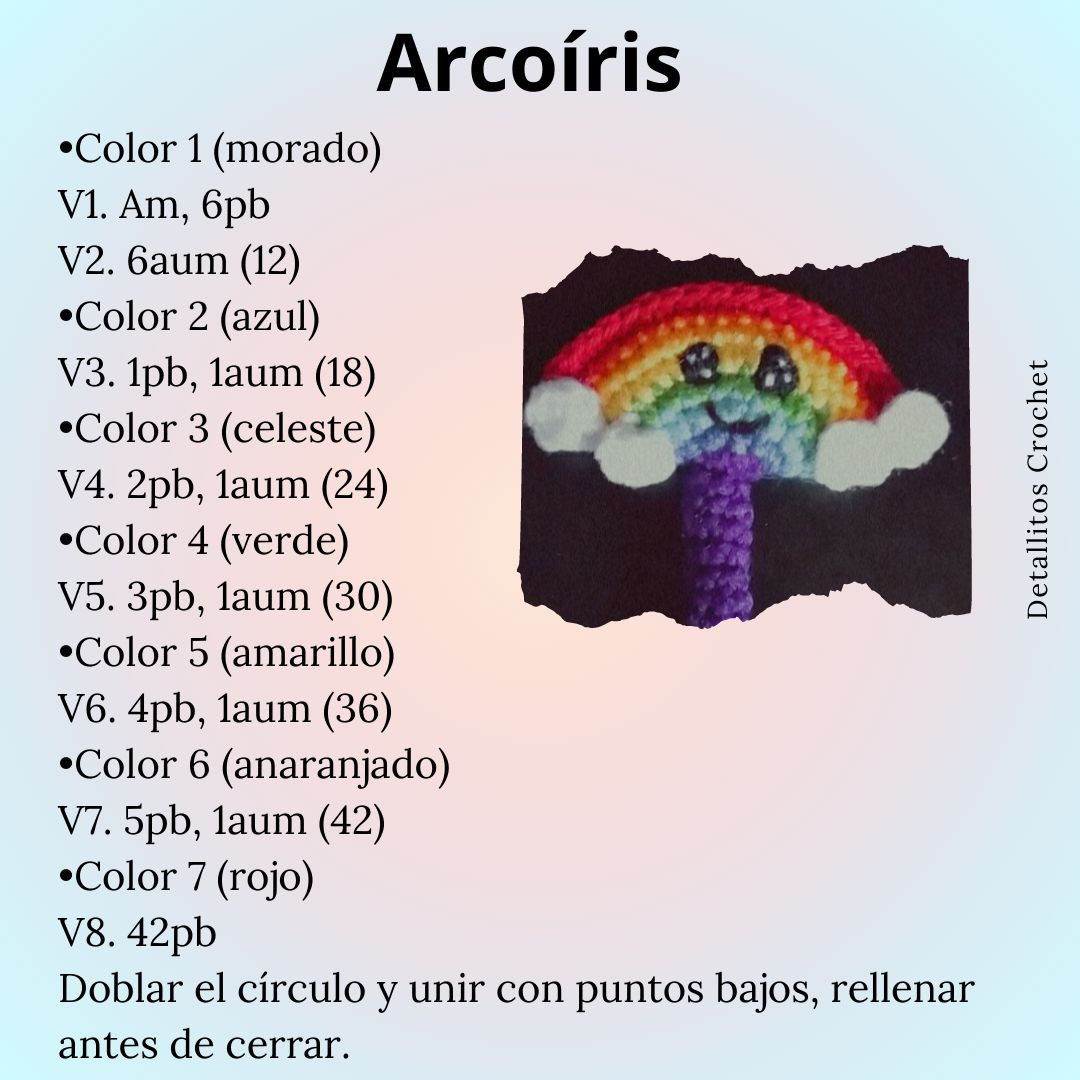 Patrón de cubre lapicero arcoíris en crochet, fácil y divertido