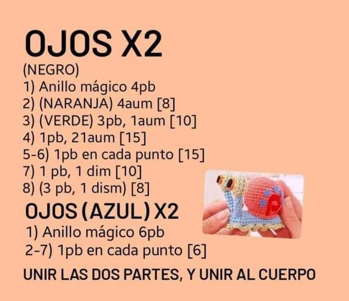 Patrón de ganchillo gratis para caracol de amigurumi