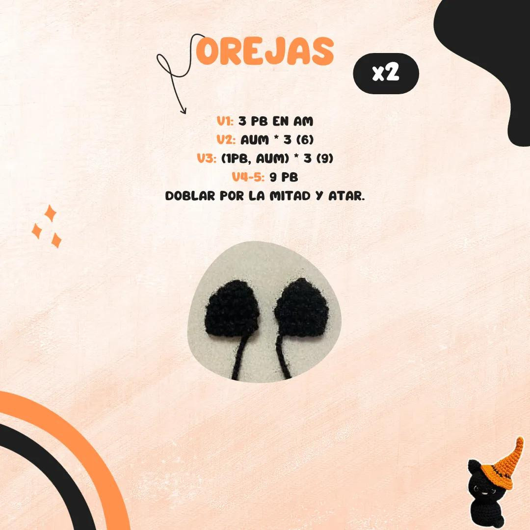 Patrón de gato embrujado amigurumi para Halloween – Gratis y fácil