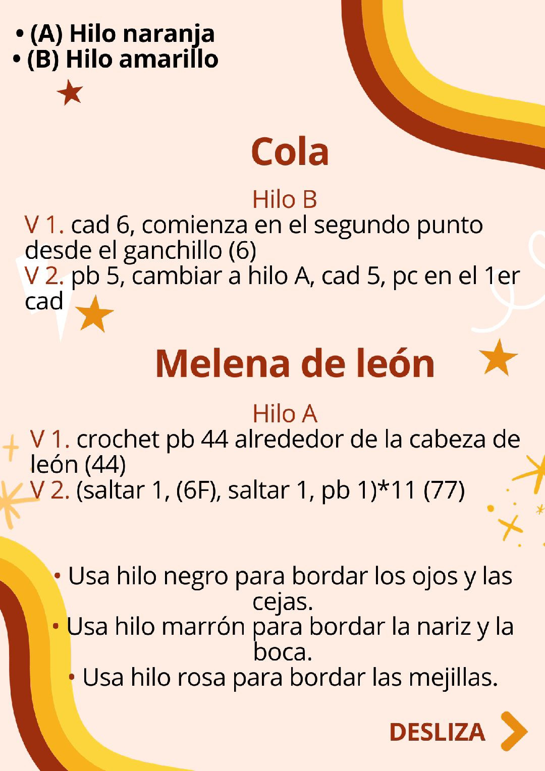 Patrón de León Amigurumi Gratis para Tejer