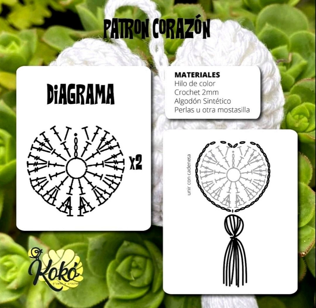 Patrón de llavero de corazón fácil y rápido de hacer
