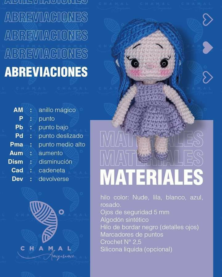 Patrón de muñeca Susana en crochet, nivel intermedio