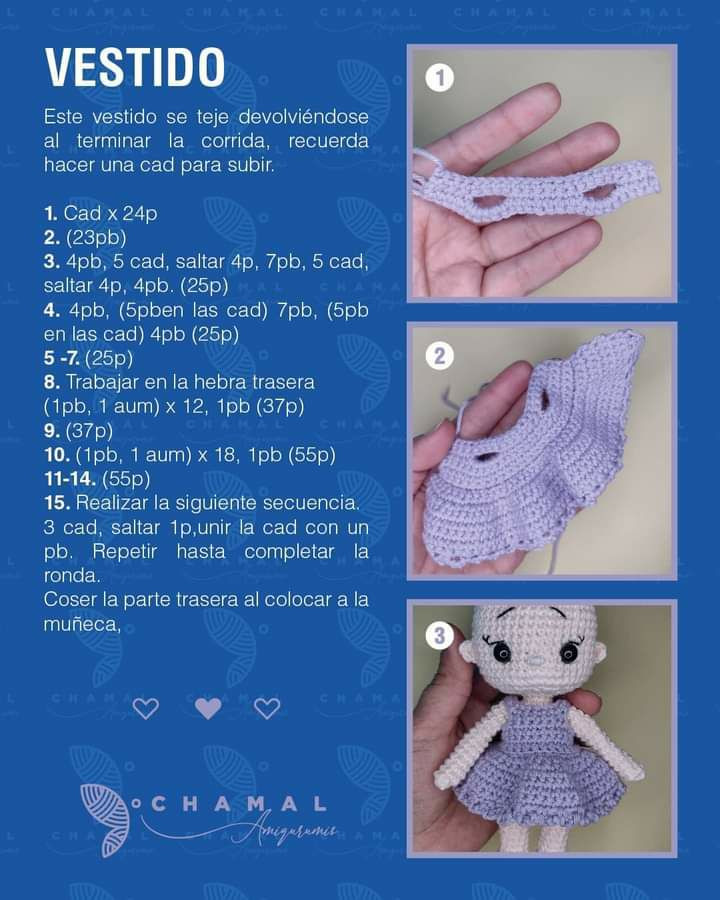 Patrón de muñeca Susana en crochet, nivel intermedio
