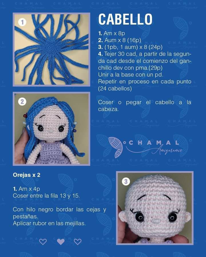 Patrón de muñeca Susana en crochet, nivel intermedio