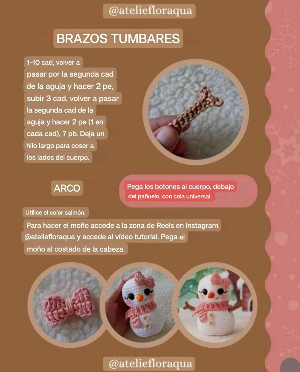 Patrón de muñeco de nieve de ganchillo para Navidad