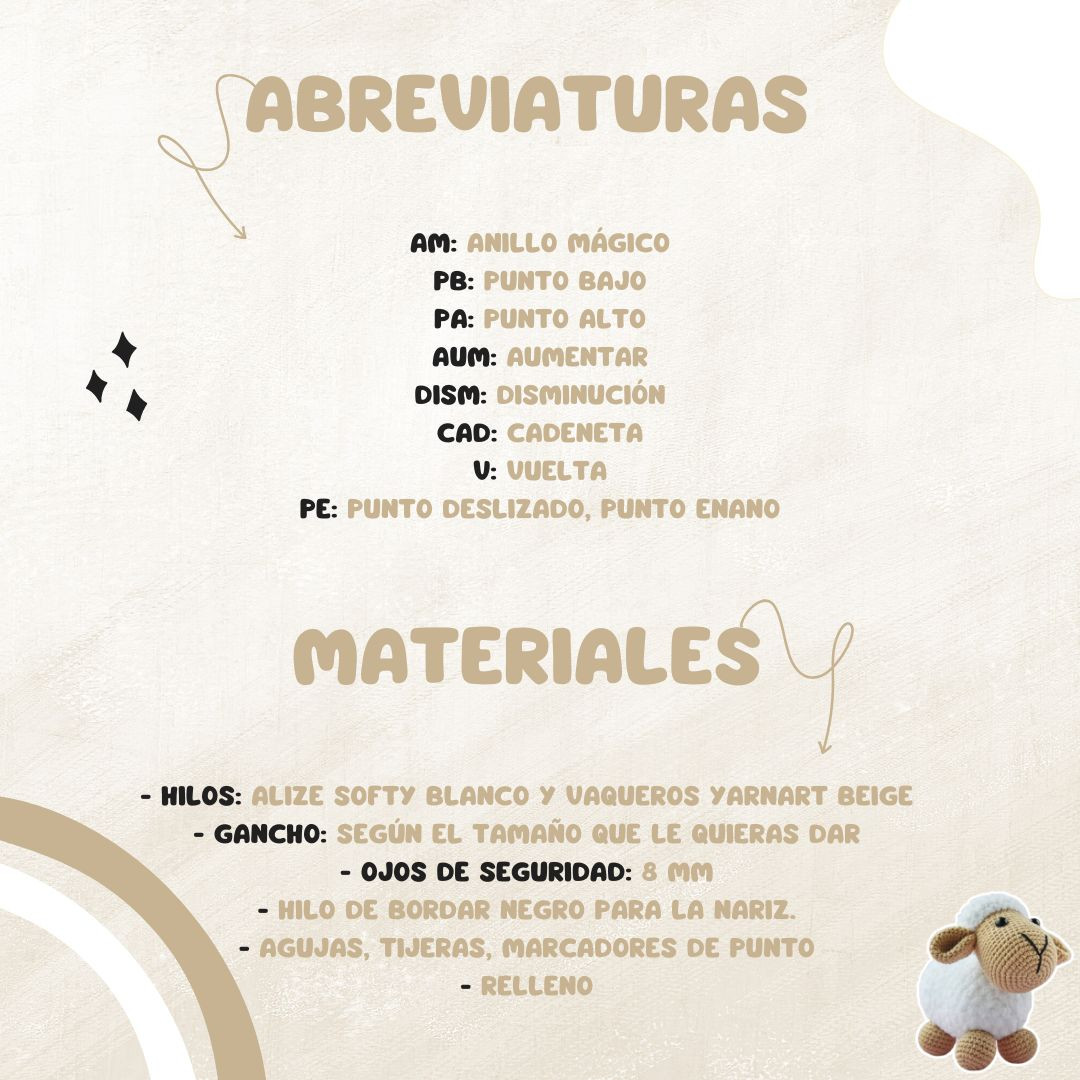 Patrón de oveja amigurumi gratis para principiantes
