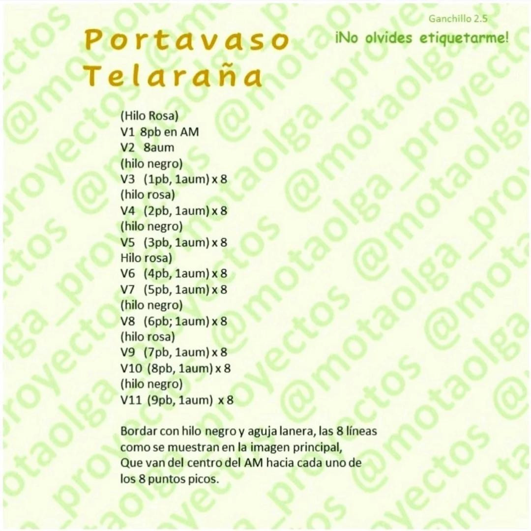 Patrón de Posavasos de Telaraña a Crochet para Octubre