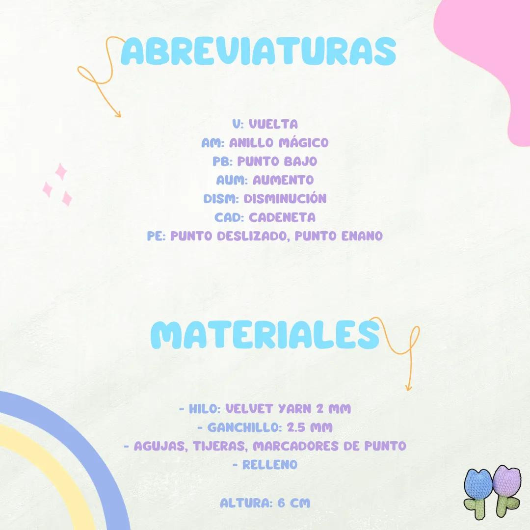 Patrón de Tulipanes Mini a Crochet Gratis