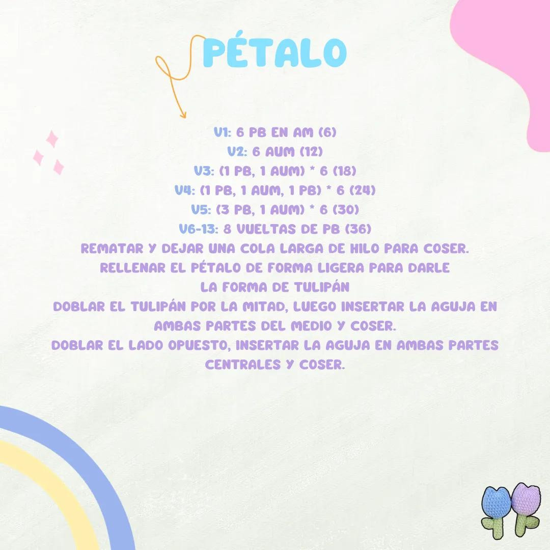 Patrón de Tulipanes Mini a Crochet Gratis