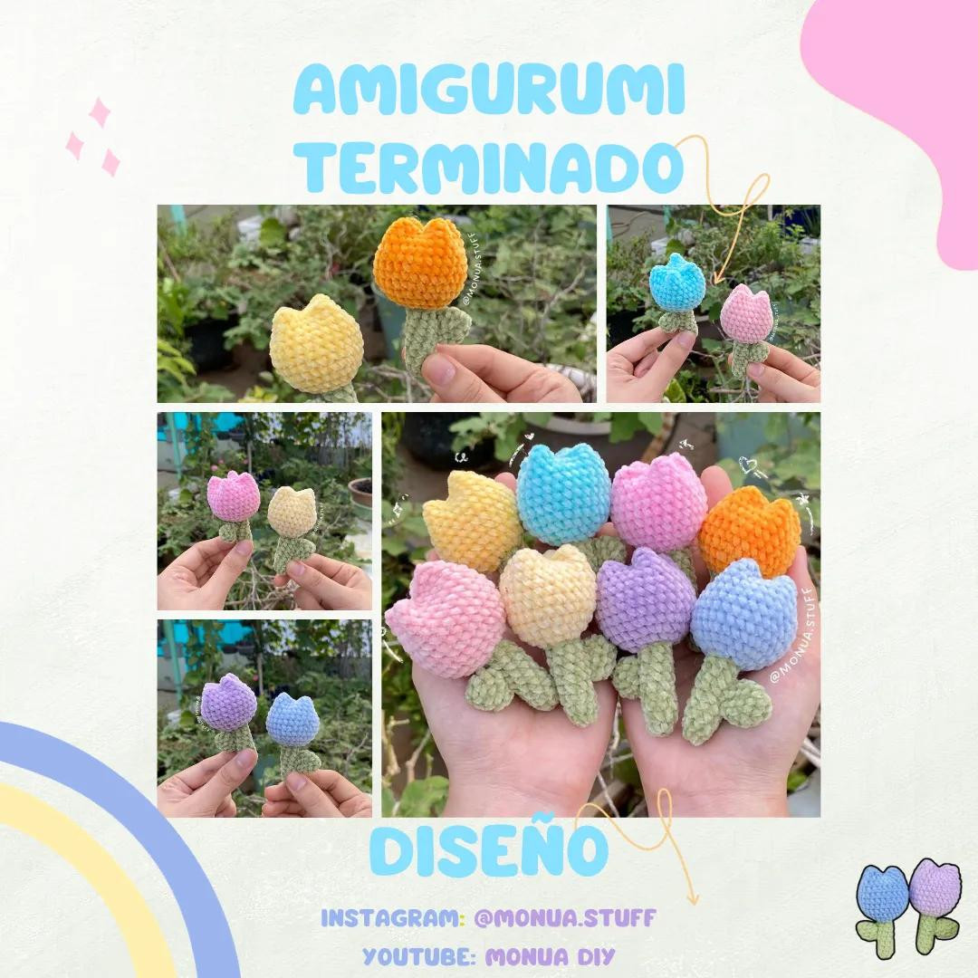 Patrón de Tulipanes Mini a Crochet Gratis