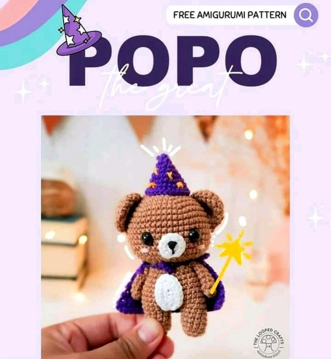 Patrón Gratis: Osito Mago Amigurumi para Octubre