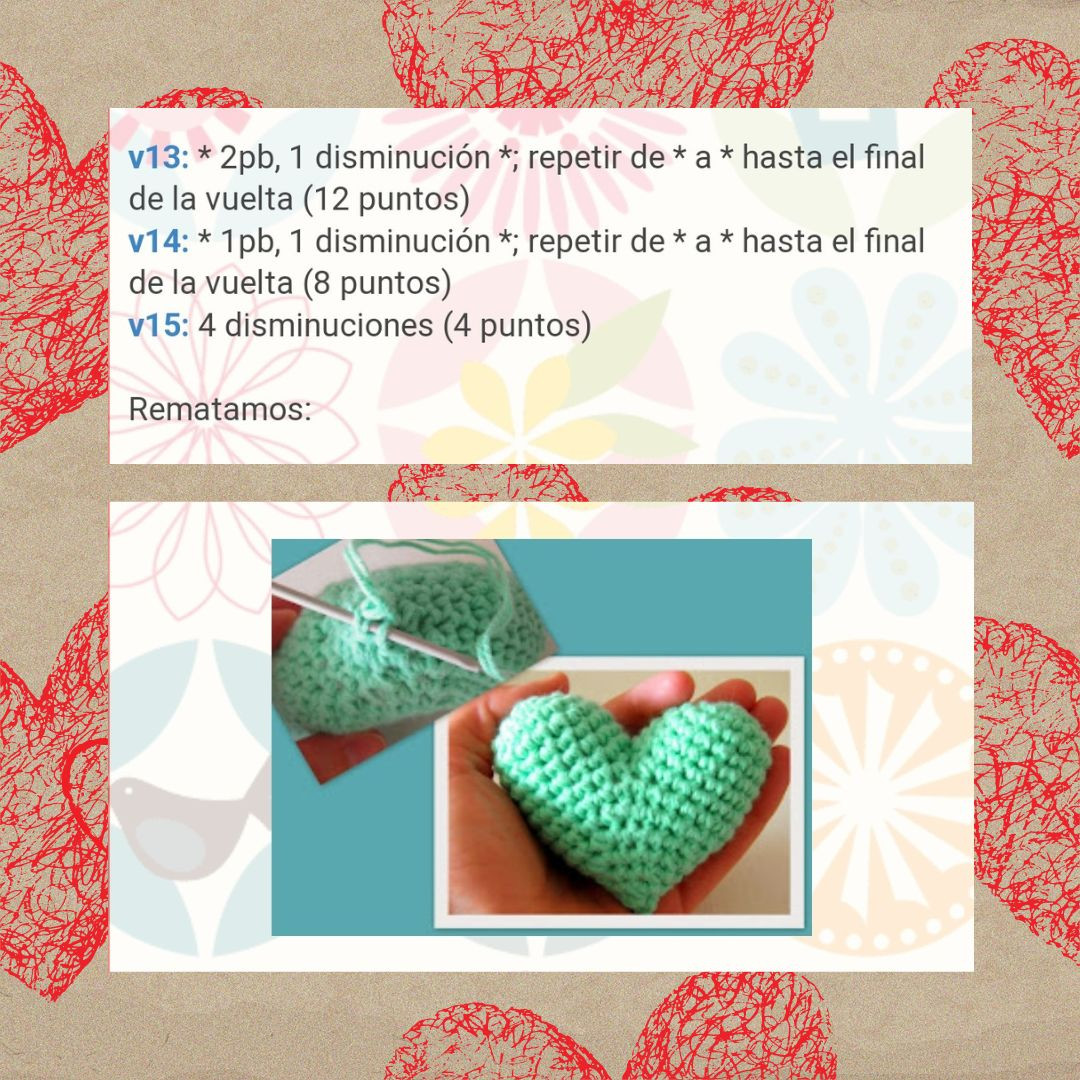 Patrón Gratis para Corazón Amigurumi