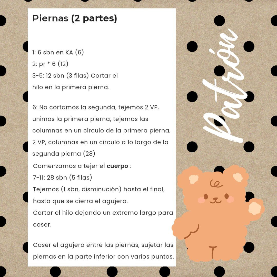 Patrón gratuito para tejer ositos amigurumi adorables