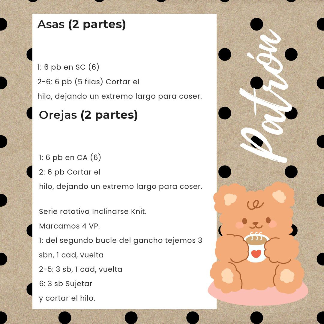 Patrón gratuito para tejer ositos amigurumi adorables