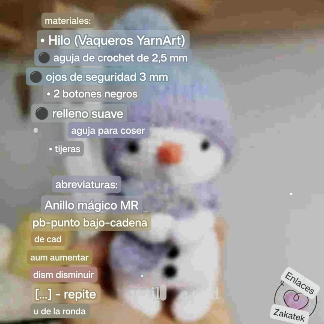 Patrón gratuito para tejer un muñeco de nieve adorable