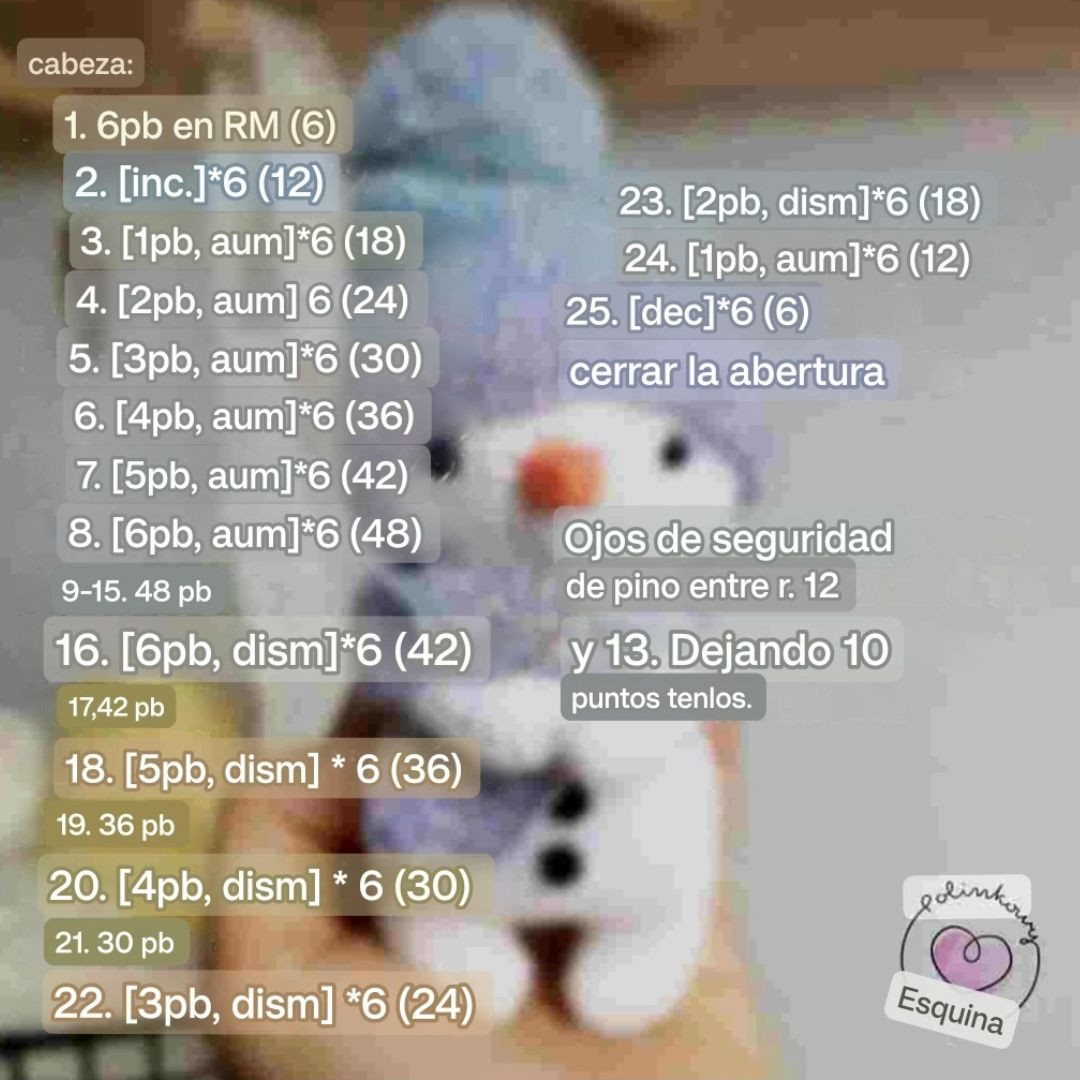 Patrón gratuito para tejer un muñeco de nieve adorable