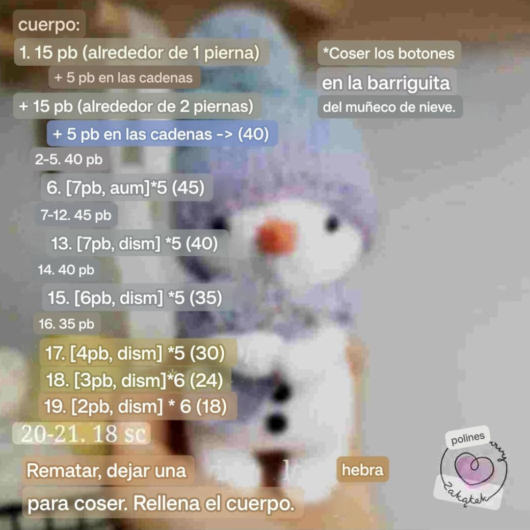 Patrón gratuito para tejer un muñeco de nieve adorable