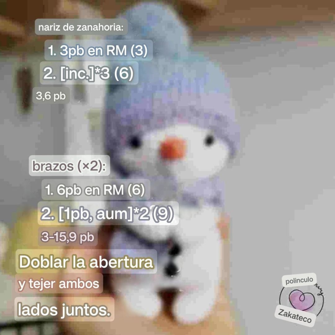 Patrón gratuito para tejer un muñeco de nieve adorable