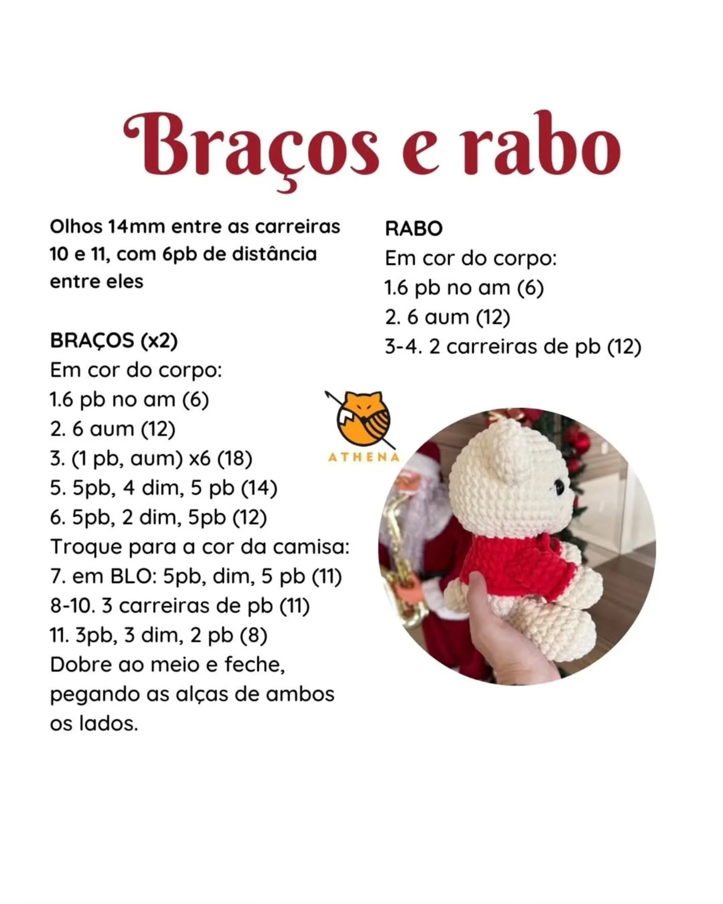 Receita gratuita de ursinho de pelúcia em crochê fofo