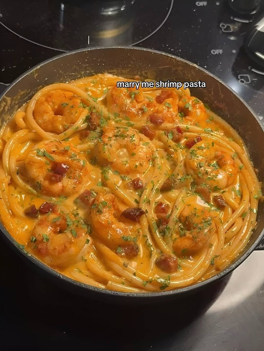 Romantic Creamy Shrimp Pasta with Guanciale