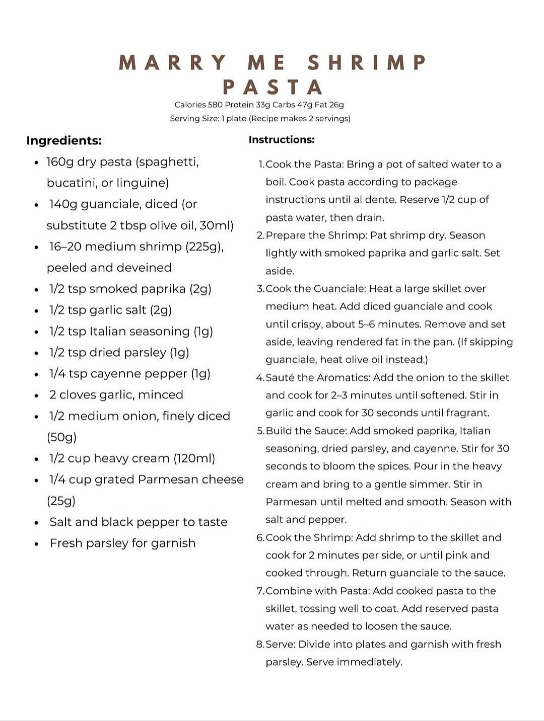 Romantic Creamy Shrimp Pasta with Guanciale