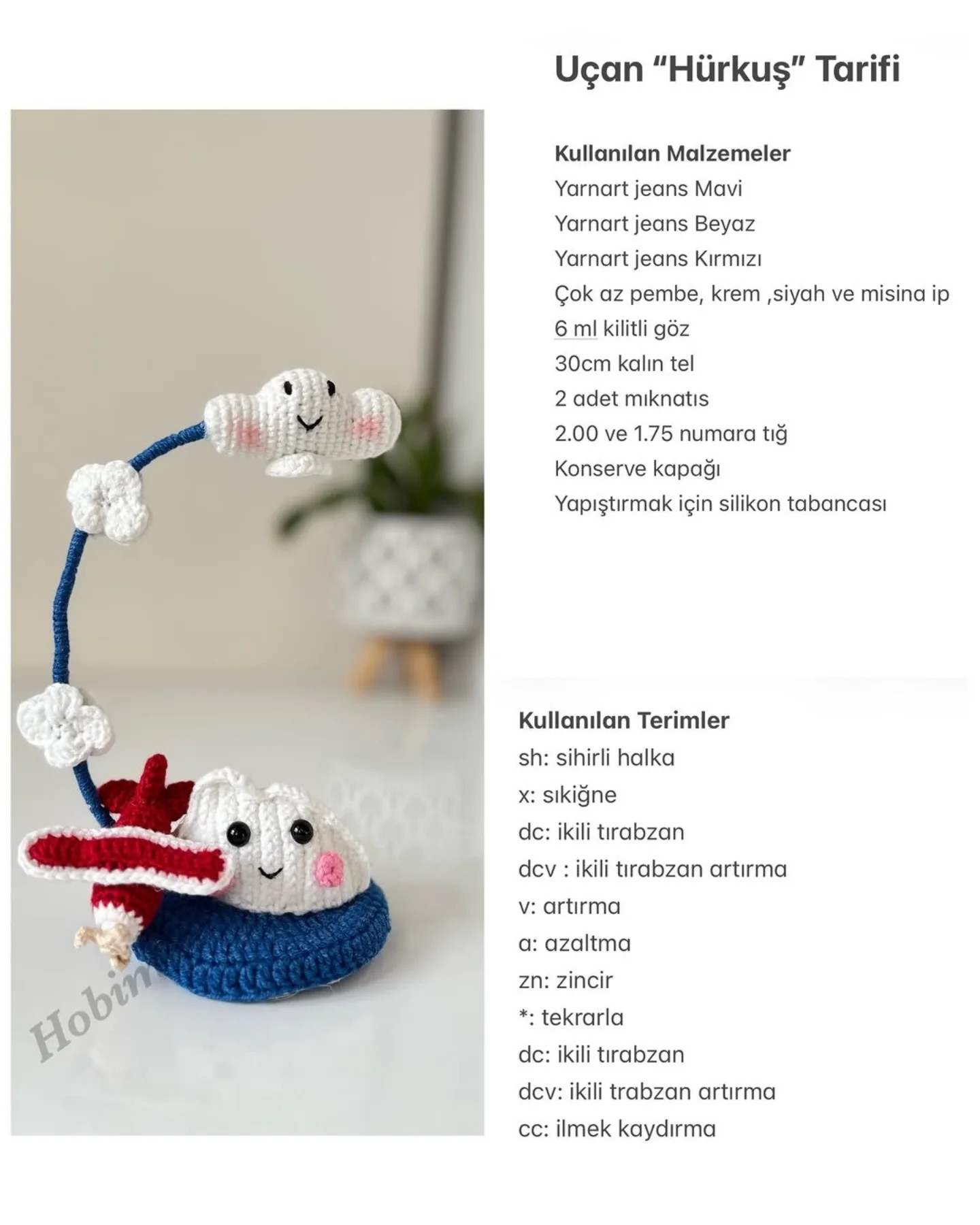 Sevimli Bulut ve Uçak Amigurumi Örgü Tarifi