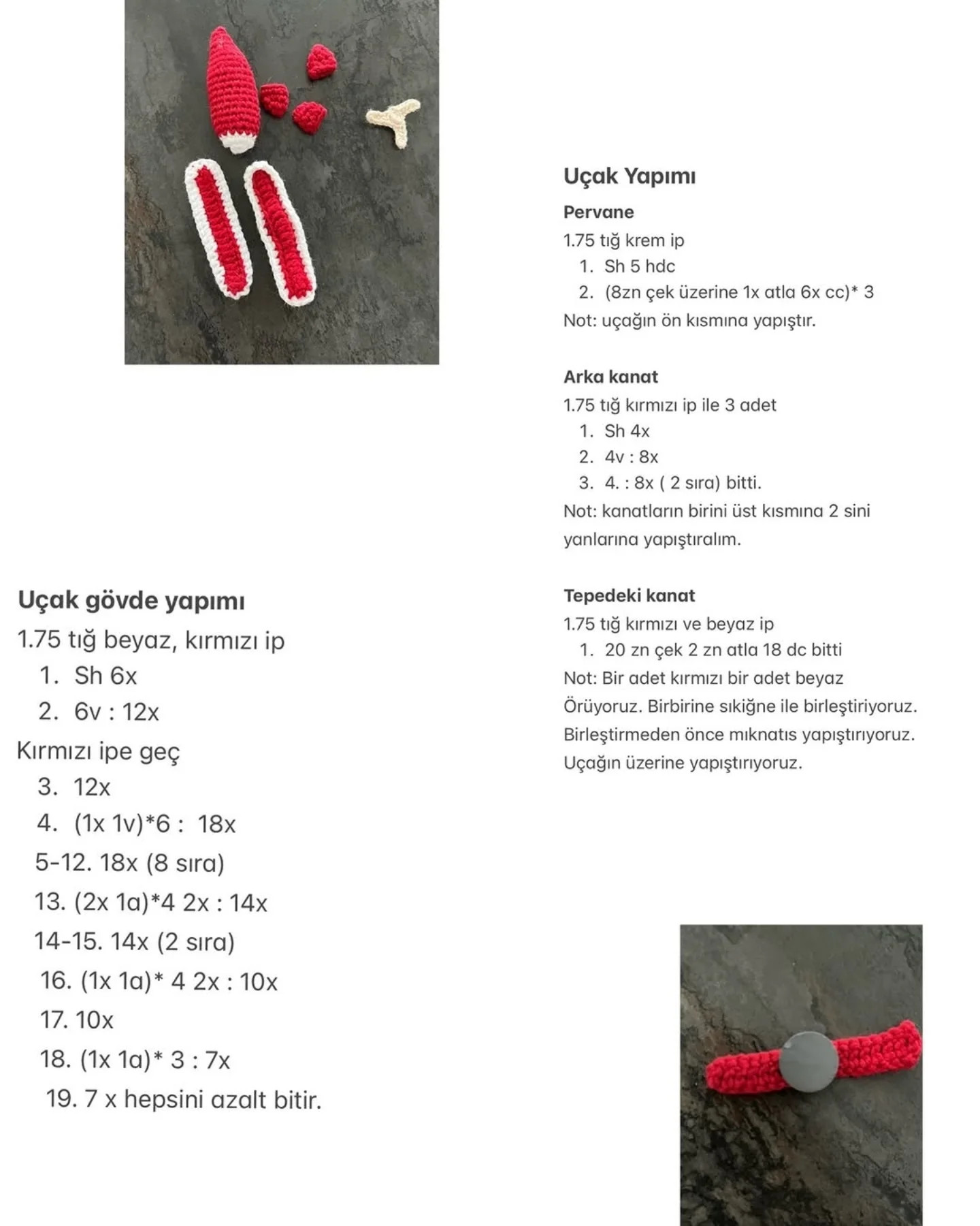 Sevimli Bulut ve Uçak Amigurumi Örgü Tarifi