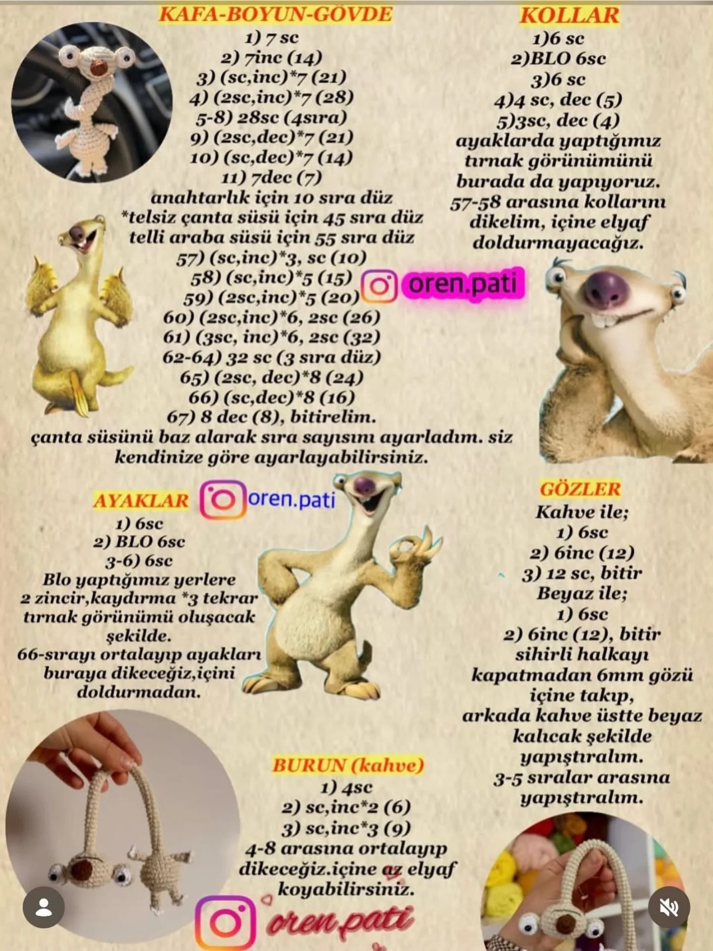 Sevimli Örgü Dinozor Amigurumi Yapımı