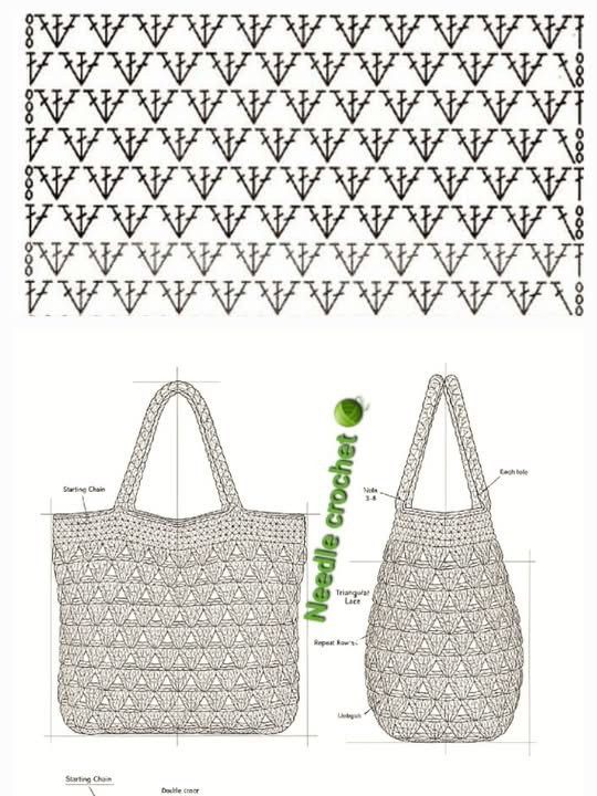 Stylish Handmade Crochet Bag with Geometric Patterns and Accessories