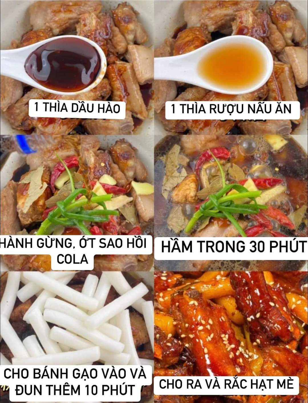 Sườn Xào Bánh Gạo Sốt Cay Ngọt Thơm Ngon