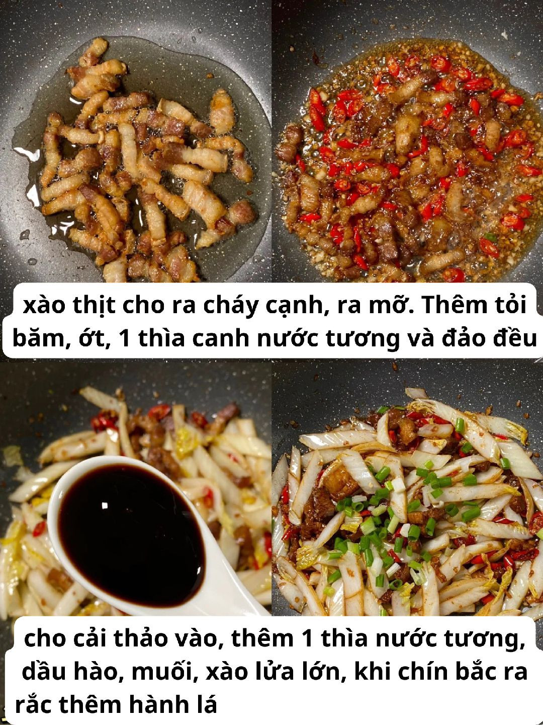 Thịt Ba Chỉ Xào Cải Thảo Đậm Đà