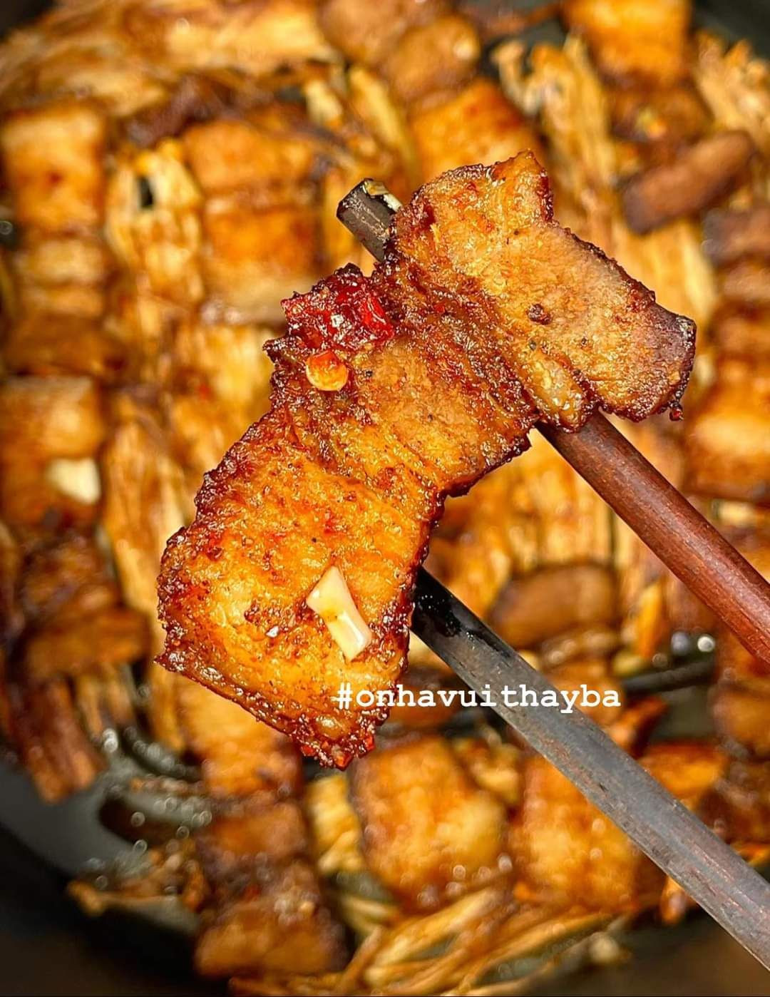 Thịt Heo Nướng Nấm Kim Châm Ngon Tuyệt Vời