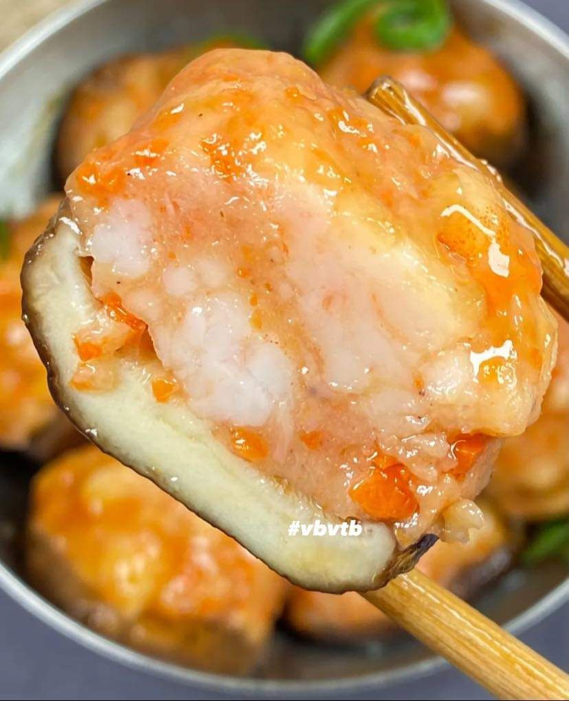 Tôm Nấm Đông Cô Hấp Cách Thủy Thơm Ngon