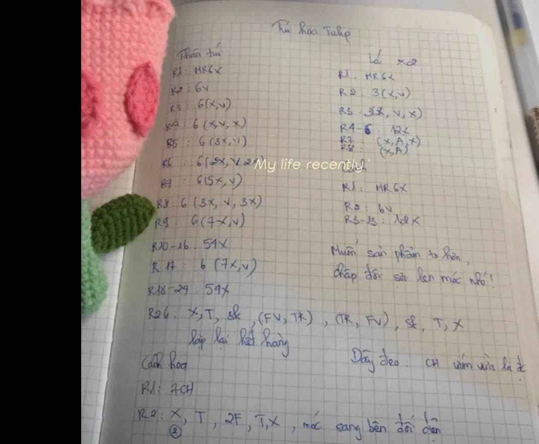 Túi hoa hồng móc len xinh xắn dành cho bạn gái