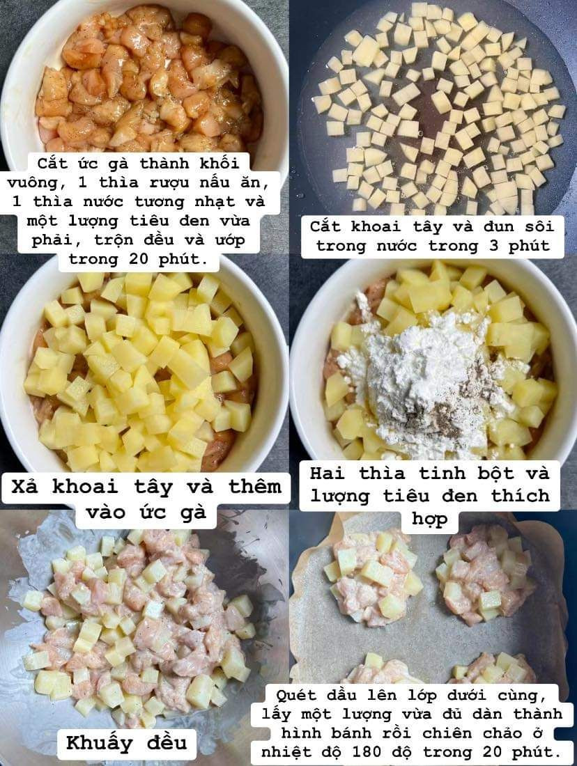 Ức gà phủ khoai tây giòn, hương vị mê say